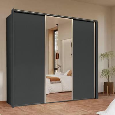 Rauch Taro 242cm 3 Door Sliding Wardrobe with Mirror - Graphite