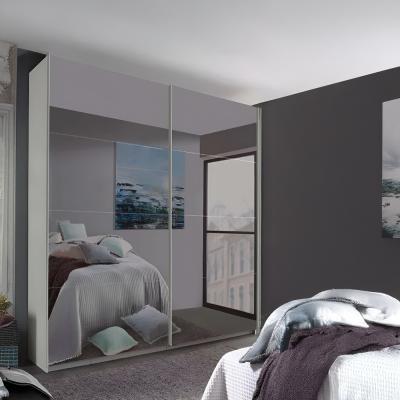 Rauch Filo 181cm 2 Door Mirrored Sliding Wardrobe - Silk Grey