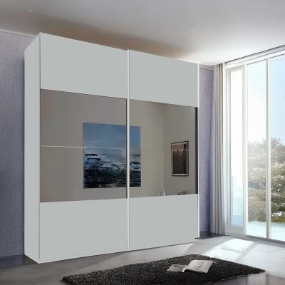 Rauch Filo 181cm 2 Door Sliding Wardrobe with Mirror - Silk Grey