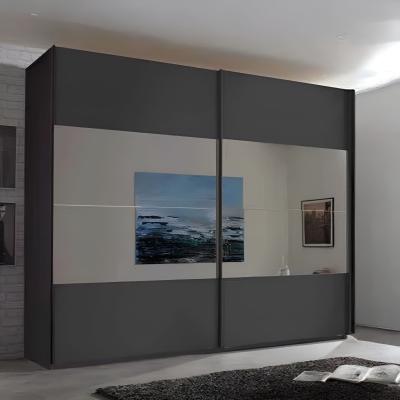 Rauch Filo 226cm 2 Door Sliding Wardrobe with Mirror - Graphite