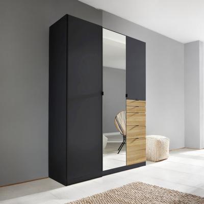 Rauch Ontario 136cm 3 Door Combi Wardrobe - Metallic Dark Grey and Sonoma Oak