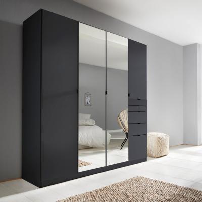 Rauch Ontario 181cm 4 Door Combi Wardrobe - Metallic Dark Grey