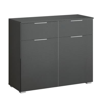 Rauch Alabama 2 Door Small Sideboard - 80cm - Metallic Dark Grey