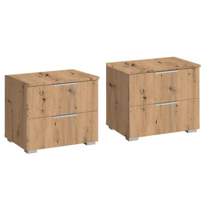 Rauch Alabama 2 Drawer Bedside Cabinet - Set of 2 - Artisan Oak