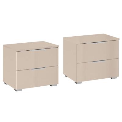 Rauch Alabama 2 Drawer Bedside Cabinet - Set of 2 - Champagne