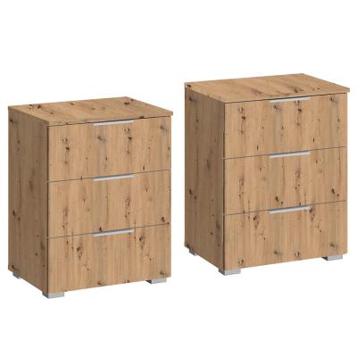 Rauch Alabama 3 Drawer Bedside Cabinet - Set of 2 - Artisan Oak