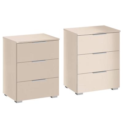 Rauch Alabama 3 Drawer Bedside Cabinet - Set of 2 - Champagne