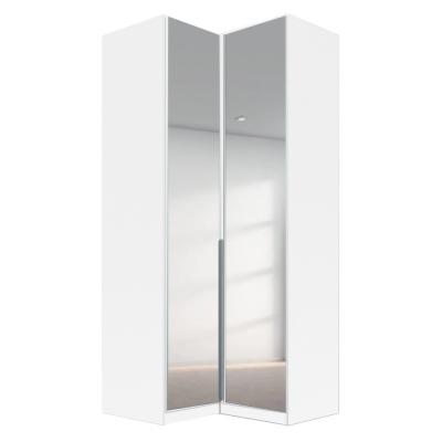 Rauch Alabama 100cm 2 Door Corner Mirrored Wardrobe - Alpine White