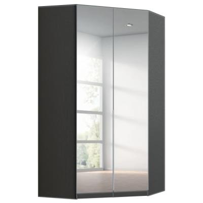 Rauch Alabama 117cm 2 Door Corner Mirrored Wardrobe - Metallic Dark Grey