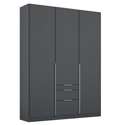 Rauch Alabama 136cm 3 Door Wardrobe with Drawer - Metallic Dark Grey