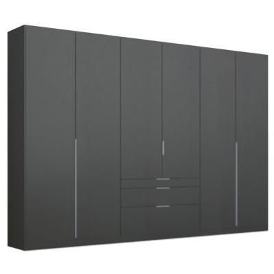 Rauch Alabama 271cm 6 Door Wardrobe with Drawer - Metallic Dark Grey