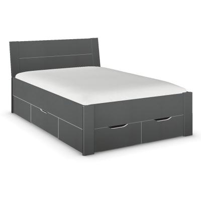 Rauch Aditio 4ft 6in Double Bed - Metallic Dark Grey