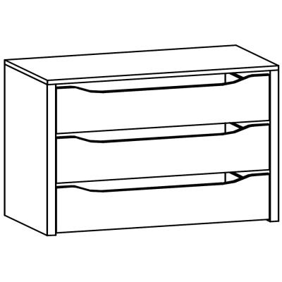 Rauch Orange 90cm Width Compartment Interior 3 Drawer For Sliding Wardrobe