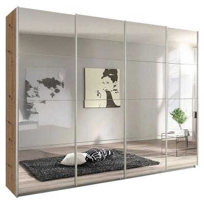 Rauch Syncrono 271cm 4 Door Sliding Mirrored Wardrobe - Artisan Oak