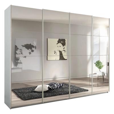 Rauch Syncrono 271cm 4 Door Sliding Mirrored Wardrobe - Silk Grey