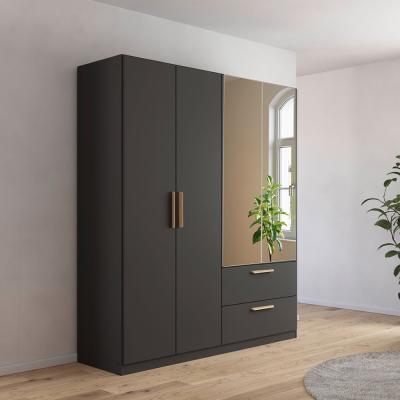 Rauch Skandi 181cm 4 Door Combi Wardrobe - Metallic Dark Grey