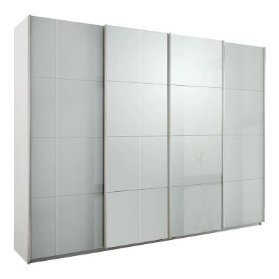 Rauch Syncrono 271cm 4 Door High Gloss Sliding Wardrobe - Alpine White and Grey
