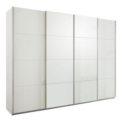 Rauch Syncrono 271cm 4 Door High Gloss Sliding Wardrobe - Alpine White and White