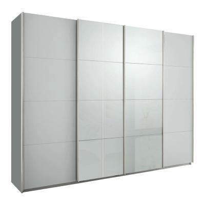 Rauch Syncrono 271cm 4 Door Sliding Wardrobe - Silk Grey and Grey High Gloss