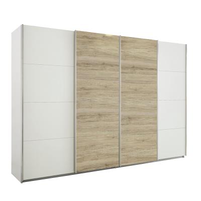 Rauch Syncrono 316cm 4 Door Sliding Wardrobe - Alpine White and Sanremo Oak Light