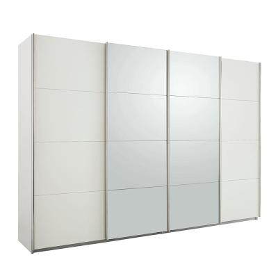 Rauch Syncrono 316cm 4 Door Sliding Wardrobe - Alpine White and Silk Grey