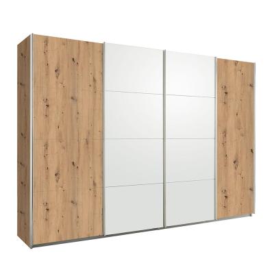 Rauch Syncrono 316cm 4 Door Sliding Wardrobe - Artisan Oak and Alpine White