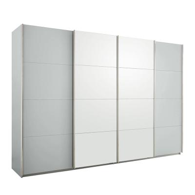 Rauch Syncrono 316cm 4 Door Sliding Wardrobe - Silk Grey and Alpine White
