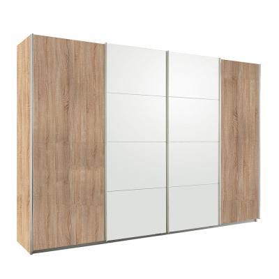 Rauch Syncrono 316cm 4 Door Sliding Wardrobe - Sonoma Oak and Alpine White