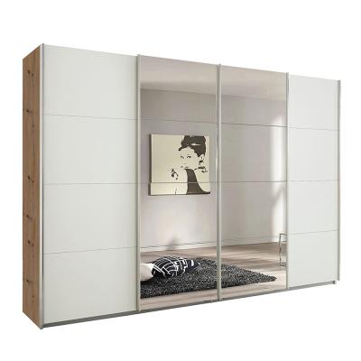 Rauch Syncrono 316cm 4 Door Sliding Wardrobe with Mirror - Artisan Oak and Alpine White