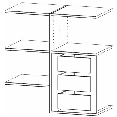 Rauch Orange Plus 100cm Width Compartment Wardrobe Interior Division with 3 Drawer and 4 Shelves