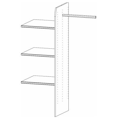 Rauch Orange Plus 100cm Width Compartment Wardrobe Interior Division with Clothes Rail and 3 Shelves