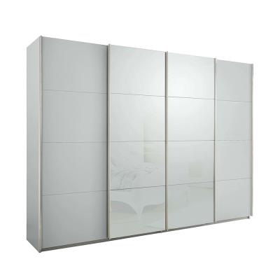 Rauch Syncrono 316cm 4 Door Sliding Wardrobe - Silk Grey and Silk Grey Glass