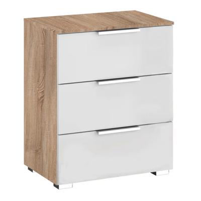 Rauch Texas 3 Drawer Bedside Cabinet - Sonoma Oak and Alpine White