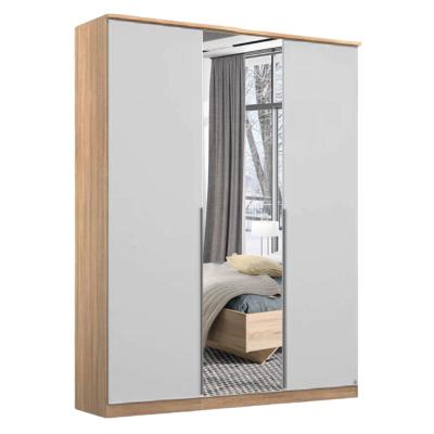 Rauch Texas 136cm 3 Door Wardrobe with Mirror - Sonoma Oak and Alpine White