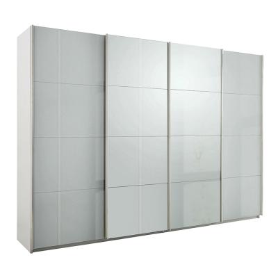 Rauch Syncrono 316cm 4 Door High Gloss Sliding Wardrobe - Alpine White and Grey