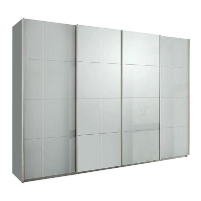 Rauch Syncrono 316cm 4 Door High Gloss Sliding Wardrobe - Silk Grey and Grey