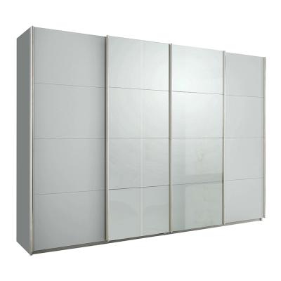 Rauch Syncrono 316cm 4 Door Sliding Wardrobe - Silk Grey and Grey High Gloss