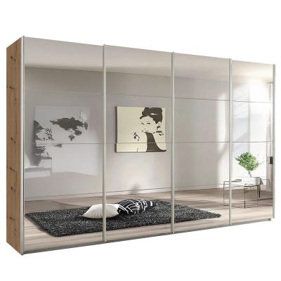 Rauch Syncrono 361cm 4 Door Sliding Mirrored Wardrobe - Artisan Oak