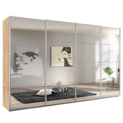 Rauch Syncrono 361cm 4 Door Sliding Mirrored Wardrobe - Sonoma Oak