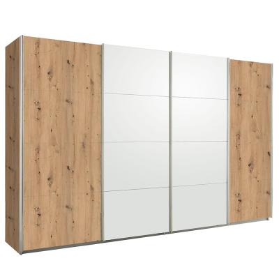 Rauch Syncrono 361cm 4 Door Sliding Wardrobe - Artisan Oak and Alpine White