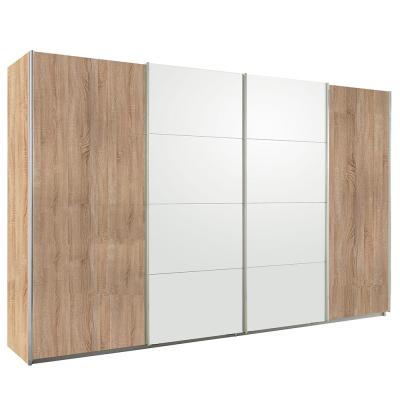 Rauch Syncrono 361cm 4 Door Sliding Wardrobe - Sonoma Oak and Alpine White