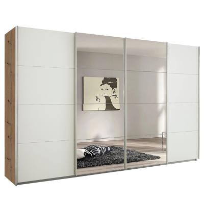 Rauch Syncrono 361cm 4 Door Sliding Wardrobe with Mirror - Artisan Oak and Alpine White