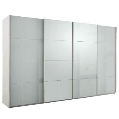 Rauch Syncrono 361cm 4 Door High Gloss Sliding Wardrobe - Alpine White and Grey