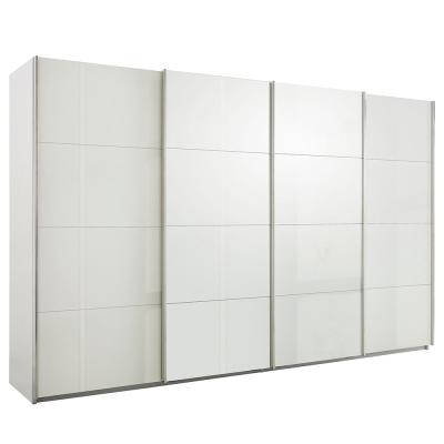Rauch Syncrono 361cm 4 Door High Gloss Sliding Wardrobe - Alpine White and White