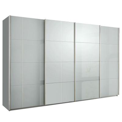 Rauch Syncrono 361cm 4 Door High Gloss Sliding Wardrobe - Silk Grey and Grey