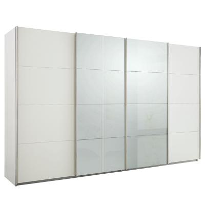 Rauch Syncrono 361cm 4 Door Sliding Wardrobe - Alpine White and Grey High Gloss