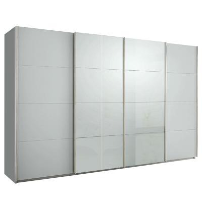 Rauch Syncrono 361cm 4 Door Sliding Wardrobe - Silk Grey and Grey High Gloss