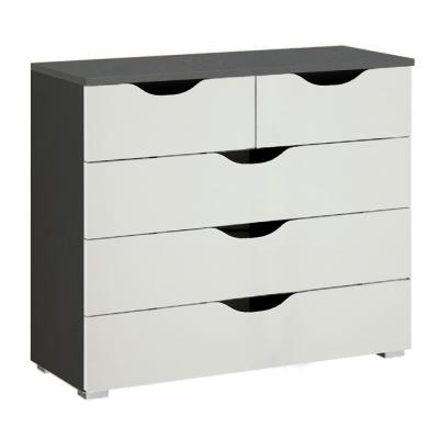 Rauch Arnstein 3+2 Drawer Chest - Metallic Dark Grey and Alpine White