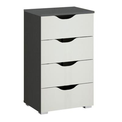 Rauch Arnstein 4 Drawer Narrow Chest - Metallic Dark Grey and Alpine White