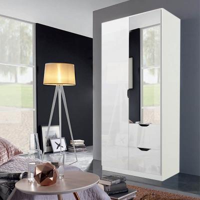 Rauch Arnstein 91cm 2 Door Combi Wardrobe - Alpine White and White High Gloss